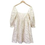 Storia  Embroidered Lace Babydoll Dress Puff Sleeve Mini Ivory Cream Size Medium Photo 1