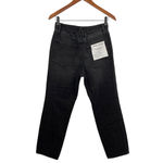 Good American Black Faux Leather Ankle Pants Straight Leg Jeans NEW Womens 4 Photo 2