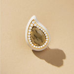 Anthropologie  Festive Embellished Teardrop Post Earrings‎ - Grey - NWT Photo 1