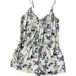 Talula  Women Size Small White Romper Floral Open Back (33-447) Photo 5