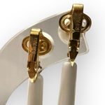 Trifari Vintage  White Red Dangle Clip-On Earrings 2 Pair Gold Tone Photo 6