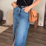 ZARA maxi midi full length cargo high waist a line casual denim jean skirt Photo 1