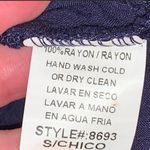 Navy Blue Lace Tassel Lace Up Off The Shoulder Top Small Photo 9