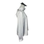 Prologue  Women's Silver Tie Back Balloon Long Sleeve Chic Blouse - size L Photo 1