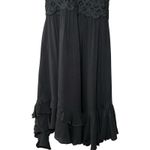 Free People  One Adella Slip Dress Black Lace Mini XS Boho Festival Ruffle Hem‎ Photo 7