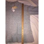 Elie Tahari Minimalist Blue Sweater Size L Lagenlook Side Slits Boxy Length Long Sleeve NEW Photo 5