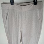 Athleta Brooklyn Textured Leopard Joggers Abalone Beige Cream Size 10 Photo 4
