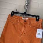 Free People pants orange rust corduroy raw distressed hem pockets boho 26 Photo 2