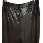 Sincerely Jules Women's Shiny Black Pants Size Large Straight Leg Casual Photo 1