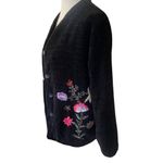 White Stag  Vintage Embroidered Chenelle Long Sleeve Black Button Down Shacket Si Photo 4