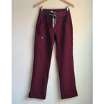 FIGS Kade Cargo Scrub Pants in Burgundy, Size X-Small Photo 6