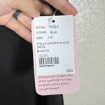 Dessy Collection Black Chiffon Dress Size 2 Square Neck Tie Back Bow Side Slit Photo 5