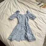 Buddy Love jennifer puff sleeve gold metallic star dress baby blue mini dress S Photo 12