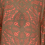 Addison Shirt Women XS Brown‎ Orange Geometric Silk Batwing Blouse Boho Hippie Brown Photo 5