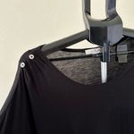 Simply Noelle  Black Long Sleeve Top with Shoulder Buttons L/XL 12/14 Photo 1