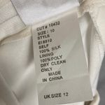 Tadashi Shoji Vintage Tadashi 100% Silk Ivory Draped Wrap Blouse Sheer Chiffon Sleeves S 10 Photo 5