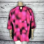 Denim & Co . Active Sz 3X Pink & Black Print - Solid Side Panel Athletic Knit Top Photo 2
