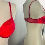 Victoria's Secret Victoria’s Secret Red Lace Bombshell Plunge Push-up Bra Photo 6