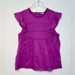Rails Filomena Berry Purple Cotton Ruffle Sleeve Top Shirt Blouse Photo 3