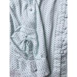 Velvet Heart Hearts Pattern Valentine’s Green White LOVE Button Up High Low Hem Top Women’s L Photo 5