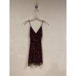 Altar'd State Dress Womens Small Burgundy Analia Beaded Embellished Floral Photo 3