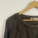 Flax  Brown Crinkle Linen Top Photo 8