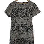 H&M  Floral Embroidered Tapestry Sheath Dress Size 12 Pockets Black/Cream Photo 0