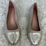 Taryn Rose Taryn Rose Beige Gold Leather Rose Cap Toe Ballet Flats Women Shoes 6 Photo 0