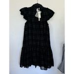 Anthropologie NEW ‎ Corey Lynn Calter Mini Dress Holiday Plaid Black Ruffle Sz XS Photo 2