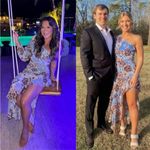 Alexis NWT  Abanna Blue Ruffle Floral One Shoulder Asymmetrical Dress Size XS Photo 2