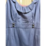 Moulinette Soeurs Anthropologie  Wool Blue Gold Button Ruffle Sleeveless Dress Sz Photo 10