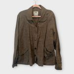 Flax Oversized Minimalist Lagenlook Coastal Grandma 100% Linen Shirt In Brown M Photo 4