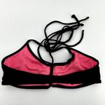 PINK - Victoria's Secret  Strappy Halter Bikini Top Summer Unpadded Black Pink M Photo 3