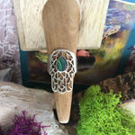 Sterling Silver Abalone Hamsa Ring Size 5.5 Silver Photo 2