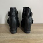 Sorel  Joan of Arctic Wedge II‎ Moto Black Leather Ankle Boots Womens 10 Fall Photo 6