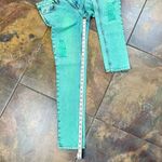 Topshop  Moto Green Distressed Denim Skinny Jeans 26 Photo 3