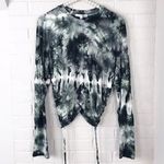 Young Fabulous and Broke Green Tie Dye Long Sleeve Ruched Cropped Top Size M Photo 0