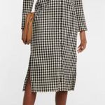 Altuzarra Himalia Gingham Plaid Dress Cotton Silk Womens Milkmaid 6 NEW *FLAW Photo 0