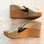 Lucky Brand Miller Tan Cross Strap Sandal Wedges Size 8 Photo 3