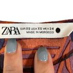 ZARA Pink Multicolor Colorful Floral Tropical Long Sleeve Dress Women Sz XS Photo 6