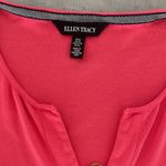 Ellen Tracy women’s bright pink V neck gold tone zipper elbow length sleeves XL Photo 1