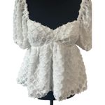 Amanda Uprichard NWT! Tomasina Puff Sleeve Babydoll Top in Cirrus - Size Small Photo 6
