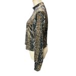 Carmen Marc Valvo Snake Print Long Sleeve Top Size S Mock Neck Cropped Photo 3