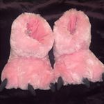 Pink Furry Monster Paw Slippers Womens 5 Photo 0
