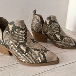 Snake Print Ankle Boots, Size 7 White Photo 2