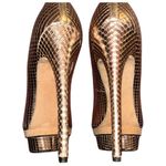 Brian Atwood Pink Metallic Stiletto Platform Heels 5.5 Photo 4