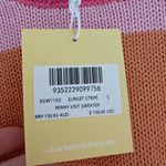 Anthropologie  NWT Charlie Holiday Small Penny Knit Sweater sunset pink stripe Photo 5