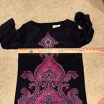 Tibi  New York Dress Size 6 Black Pink Purple Paisley Print Long Sleeve‎ silk Photo 5