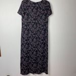 Talbots VTG 90s Sz 10 Black & Purple Floral Maxi Dress Whimsy Goth Cottagecore Photo 6