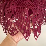 Venus  Crochet  Burgundy Lace fitted Sleeveless Top size 8 Photo 2
